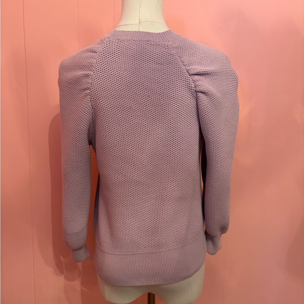 Ann Taylor Lilac Crewneck Puff-Sleeve Sweater - Picture 2 of 3